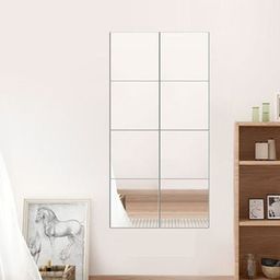 WallDaddy 8 Pcs Silver-Toned Square Mirror Wall Stickers-picture-43