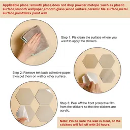 Wall1ders Metallic Toned 24 Pieces Hexagon Acrylic Mirror Wall Stickers image 4