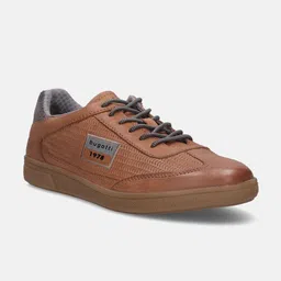 Bugatti Men Carmelo Cognac Nubuck Leather Sneakers image 1