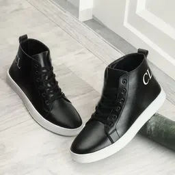 Carlton London Men Mid-Top Comfort Insole Contrast Sole Lace-Ups Sneakers-picture-31