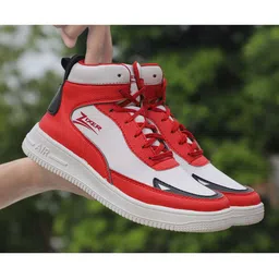 Zixer Men Red Colourblocked Sneakers-picture-10
