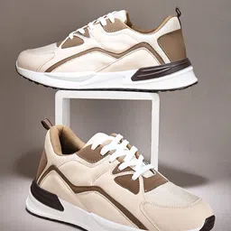 The Roadster Lifestyle Co. Men Cream Coloured Textured Comfort Insole Basics Sneakers-picture-33