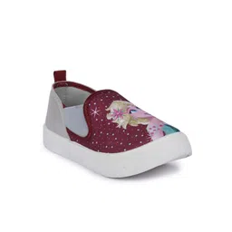 toothless Girls Maroon Frozen Printed Slip-On Sneakers-picture-49