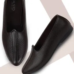 FAUSTO Men Brown Textured PU Slip-On Sneakers-picture-12