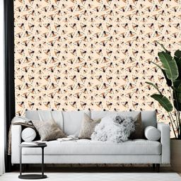 British Terminal Beige & Black Butterfly Printed Self-Adhesive Wall Paper-picture-30