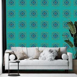 British Terminal Blue & Yellow Geometric Printed Self-Adhesive Wall Paper-picture-23