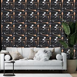 British Terminal Black & White Printed Self-Adhesive Wallpaper-picture-42