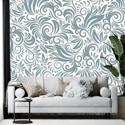British Terminal White & Grey Floral Printed Self-Adhesive Wallpaper-picture-17