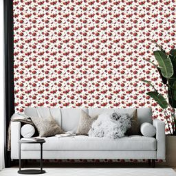 British Terminal White & Red Abstract Printed Wall Paper-picture-18