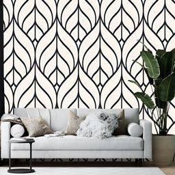 British Terminal White & Black Abstract Printed Self-Adhesive Wall Paper-picture-46