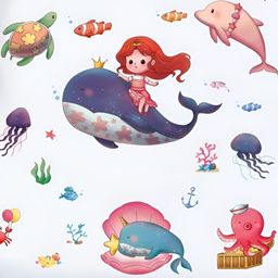 Asian royal Pink & Blue Printed Self Adhesive Wall Sticker-picture-47