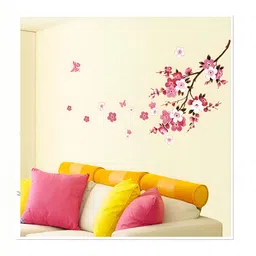 Asian royal Pink & White Printed Self Adhesive Wall Sticker-image-31