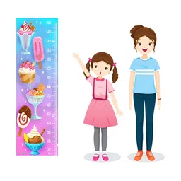 WENS Pink & Blue Scoop Of Happiness Printed Height Chart Wall Sticker-picture-34