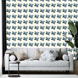 British Terminal White & Blue Printed Abstract Wallpaper-picture-26