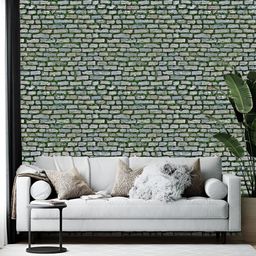 British Terminal Green & Grey Printed Self-Adhesive Wall Paper-picture-45