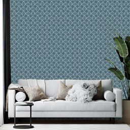 British Terminal White & Blue Geometric Printed Self-Adhesive Wallpaper-picture-10