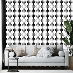 British Terminal Black & White Geometric Printed Self Adhesive Wall Sticker-picture-37