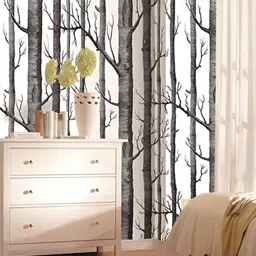Asian royal Black & White Self Adhesive Wallpaper Sticker-image-71
