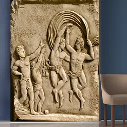 999Store Brown Playing Children & Man Statue Wallpaper-picture-41