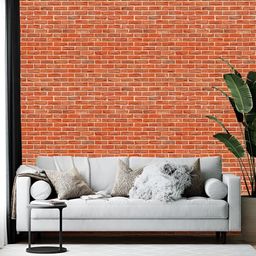 British Terminal Orange Colored Abstract Printed Self Adhesive Wallpaper-picture-15