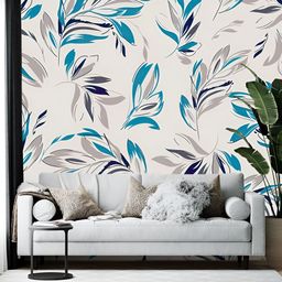 British Terminal White & Blue Floral Printed Self-Adhesive Wall Paper-picture-37