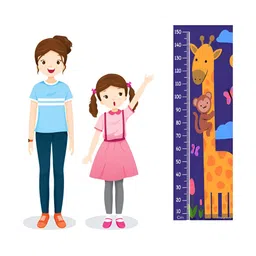 WENS Blue & Mustard Yellow True Animal Friendship Printed Height Chart Wall Sticker-image-69