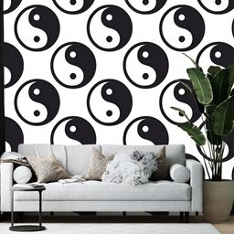 British Terminal Black & White Abstract Printed Wall Paper-picture-43