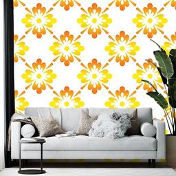 British Terminal White & Yellow Printed Wallpaper-picture-31