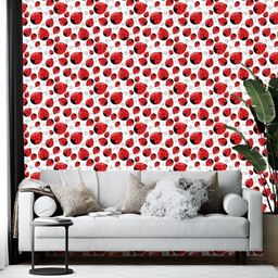 British Terminal White & Red Abstract Printed Wallpaper-picture-22