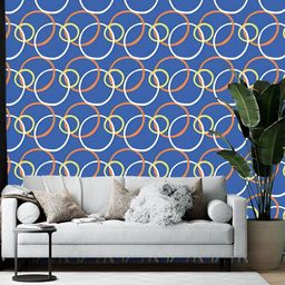 British Terminal Blue & White Abstract Printed Self-Adhesive Wall Paper-picture-25