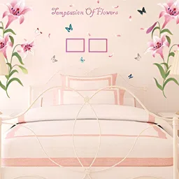Asian royal Pink & White Printed Self Adhesive Wall Sticker-picture-34
