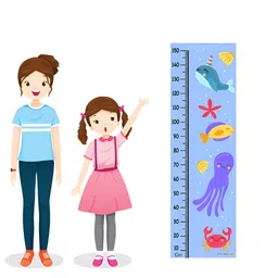 WENS B;ue & Pink Under Sea Water Printed Height Chart Wall Sticker-picture-36