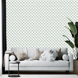 British Terminal White & Green Abstract Printed Self Adhesive Wallpaper-picture-26