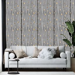 British Terminal White & Black Printed Self-Adhesive Wallpaper-picture-16