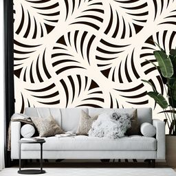 British Terminal Off-White & Black Abstract Printed Wallpaper-picture-15