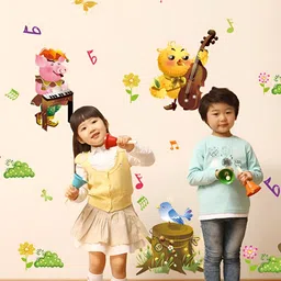 Asian royal Green & Yellow 3D Printed Self Adhesive Wall Sticker-image-39