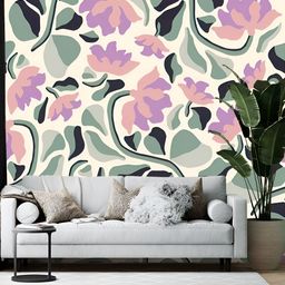 British Terminal Cream-Colored & Green Floral Printed Wall Sticker-picture-4