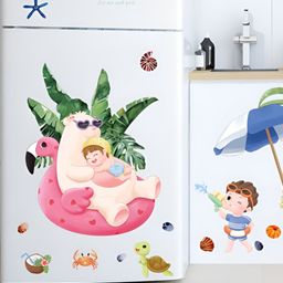 Asian royal Green & Pink Printed Self-Adhesive Wall Sticker-picture-9