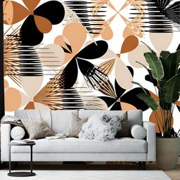 British Terminal White & Black Floral Printed Self-Adhesive Wallpaper-picture-4
