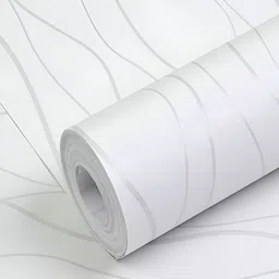 Aura White & Grey Printed Self Adhesive Wall Sticker-image-42