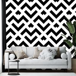 British Terminal White & Black Geometric Printed Self Adhesive Wallpaper-picture-14
