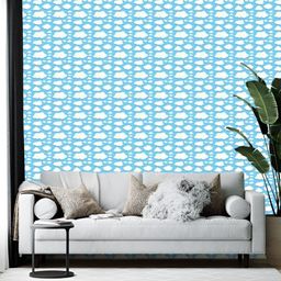 British Terminal Blue & White Abstract Printed Self-Adhesive Wallpaper-picture-14