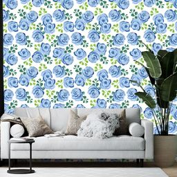 British Terminal Blue & White Printed Self-Adhesive Wall Paper-picture-40