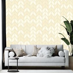 British Terminal Beige & Cream-Colored Abstract Printed Wallpaper-picture-12