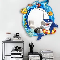 Asian royal Blue & Yellow 3D Printed Self Adhesive Wall Sticker-image-50