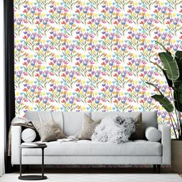 British Terminal White & Lavender Printed Self-Adhesive WallPaper-picture-5