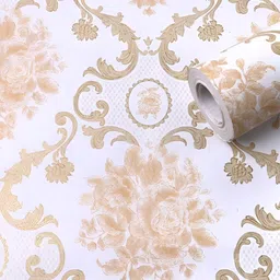 Aura Cream & White Printed Self Adhesive Wall Sticker-picture-32