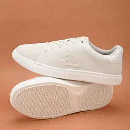 HRX by Hrithik Roshan Men White Woven Design Lightweight Sneakers image 1