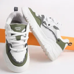 THE WHITE POLE Men Colourblocked Round Toe Lightweight Memory Foam Patent Leather Sneakers-image-72