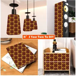 British Terminal Brown & Yellow Printed Wall Wallpaper image 2